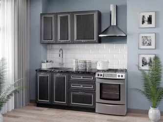 Тумба кухонная 800 с 3 ящиками (4) Италия ЛД 275.166.000 Черный Дуб темный