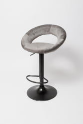 Барный стул BN-1009-1 P,серый вельвет/черные ноги