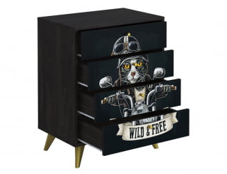 Комод Фьюжн КМ-001 АРТ Угольный камень/BIKER CAT