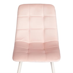 Мягкий стул CHILLY (mod. 7094-1) вельвет/металл, 44,5х52,5х86 см, pink (розовый) HLR39 / белый