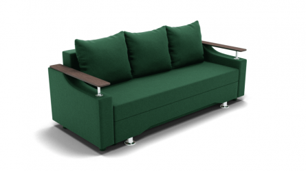 Диван с ящиком для белья Манго (ЗР) Цвет фасада: Зеленый; Тип: Прямой; Материал фасада: Металл/Велюр