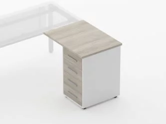 Тумба приставная Дека 9.05.08 Дуб Сантана светлый/Белый / Deka