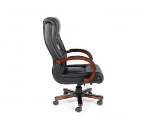 Кресло офисное Консул кожа Черный