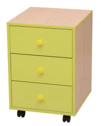 Тумбочка для детской выкатная Юниор-11.3 Дуб молочный/Ярко-розовый