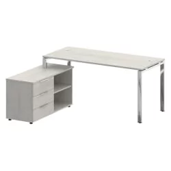 Стол рабочий руководителя с опорной тумбой левый МЕТАЛ СЙСТЕМ ДИРЕCТ БГ.СРТ-4.7 Л Дуб Наварра / METAL SYSTEM DIRECT