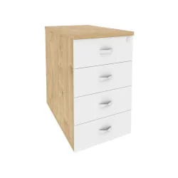 Тумба приставная / опорная ОНИКС О.ТПО-1.7 Тиквуд Светлый/Белый / ONIX O.TPO-1.7