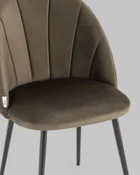 Стул для кухни Логан НЕВ велюр Коричневый / NEW