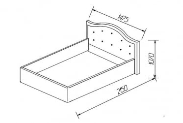 Кровать Стелла, 1200*2000 мм, велюр НЕО 27, синий / NEO