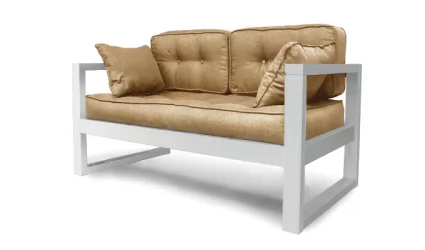 Белый диван двухместный DEmoku Д-2 бежевый_белый