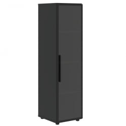 Шкаф-колонка со стеклянной дверью в металлической раме (правый) ВЕЛИОН ВЕНЕЕР ВРМCС 40.2 Р Яшма черная / VELION VENEER VRMCS R