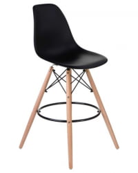 Стул барный ДОБРИН ДСВ БАР (ножки светлый бук, цвет сиденья черный (Б-03)) 2 шт / DOBRIN DSW BAR (B-03))