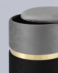 Банкетка Кэрри с ящиком велюр Серо-черный