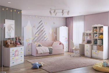 Детский шкаф для игрушек Чудо MDW-02 Белый рамух