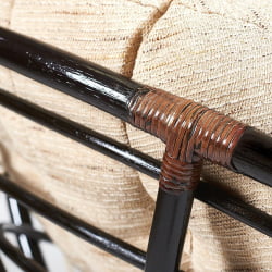 Кресло ПАПАСАН 23/01 В /с подушкой/ диаметр подушки 129 см, 115х101х104 см, Антикуе бровн (античный черно-коричневый), ткань Старт / PAPASAN W Antique brown