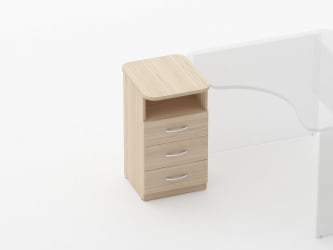 Тумба приставная на 3 ящика с нишей Glassy 3.10.13 Дуб молочный