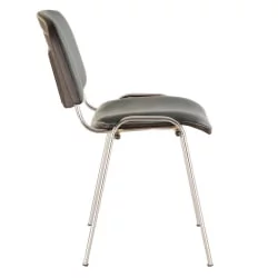 Стул для посетителей Исо CФ-001 хром кожзам Серый / Iso CF-001
