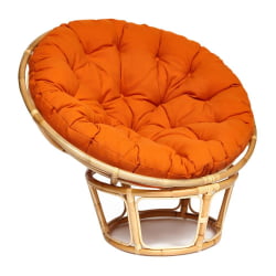 Кресло PAPASAN ECO/ПАПАСАН ЭКО P115-1/SP STD /c подушкой, ремешками/ диаметр подушки 122 см, 115x101x92 см, Natural (натуральный), ткань Оранжевый, С 23