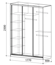 Шкаф-купе с зеркалом в прихожую Бассо 4-600 Дуб млечный
