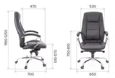 Кресло руководителя Крон М экокожа Черный / Kron M