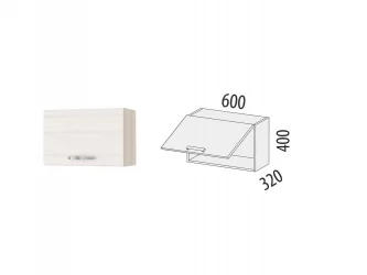 Шкаф над вытяжкой (с системой плавного закрывания) Графит 74.83.1 Сосна Астрид /Ваниль