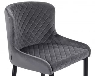 Стул полубарный ДОБРИН CХРИСТИАН 65 Темно-серый велюр В108-91 / DOBRIN CHRISTIAN V108-91