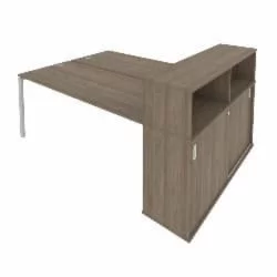 Рабочая станция с опорным шкафом-купе Метал Сйстем Б.РС-СШК-2.5 Вяз/Серый / Metal System