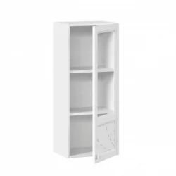 Шкаф кухонный 400 высокий со стеклом Джулия ЛД 284.420.000.026 Белый