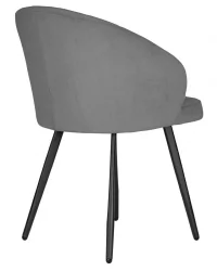 Стул обеденный DOBRIN NAOMI (ЭМАЛЬ ЧЕРНЫЙ МУАР велюр Catania Stone)