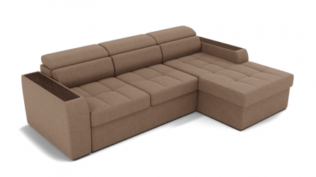 Диван Манчестер (ЗР) Цвет фасада: Светло коричневый; Тип: Левый/правый; Материал фасада: Металл/Велюр