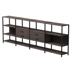 Набор стеллажных систем Everprof EVO №4 Дуб Пасадена Черный