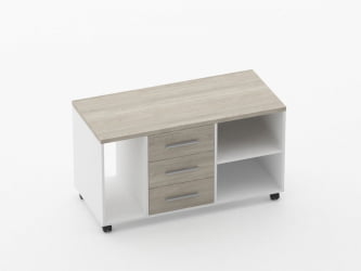 Тумба подкатная с нишей и полкой Deka 9.05.03Л Дуб Сантана светлый/Белый