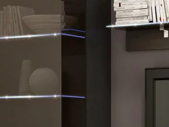 Стенка-горка в гостиную Виго со шкафом Венге Белый глянец