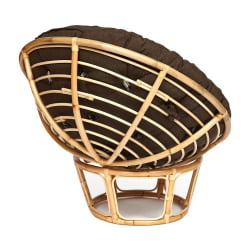 Кресло PAPASAN ECO/ПАПАСАН ЭКО P115-1/SP STD /c подушкой, ремешками/ диаметр подушки 125 см, 115x101x92 см, Natural (натуральный), ткань Коричневый, 3М7-147