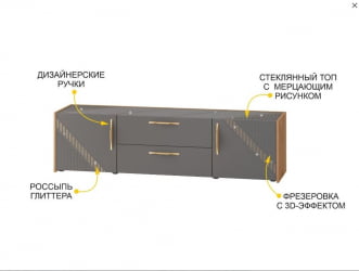 ТВ тумба Монако 605.03 Дуб Вотан Оникс Графит