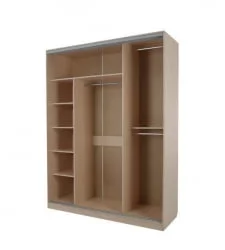 Шкаф-купе с зеркалом в прихожую Бассо 4-600 Дуб млечный