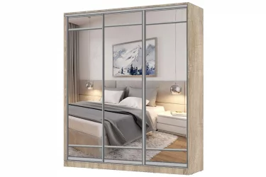 Шкаф-купе 3-х дверный Виктория 2000х584х2300, Дуб сонома светлый 20ДЗЗЗДЗЗЗДЗЗЗ-ЯЯПП-Дсс 310-3324