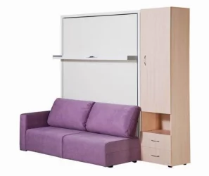 Шкаф-диван-кровать Смарт 1 3-в-1 правый 1400 Дуб молочный