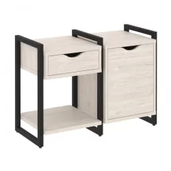 Тумба на регулируемых опорах наборная. Вариант №3 LOFT VR.L-TN-3.O Металл черный Денвер светлый