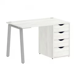 Стол письменный ХОМЕ ОФФИCЕ ВР.СП-3-118.4.А Снежная Платина/Серый металл / HOME OFFICE VR.SP-3-118.4.A