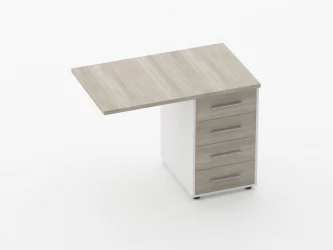 Тумба приставная Дека 9.05.10 Дуб Сантана светлый/Белый / Deka