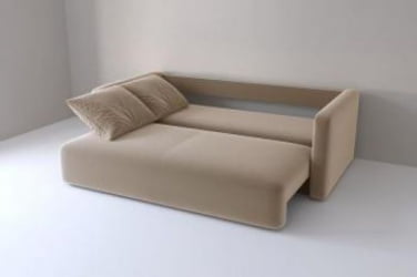 Диван Европа Прямой с подлокотниками (Берхоусе) Цвет фасада: Бежевый; Тип: Прямой; Материал фасада: Металл/Велюр / (Berhouse)