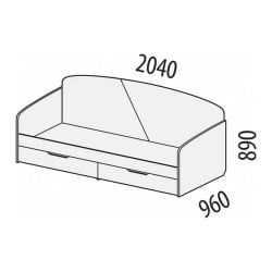 Кровать с ящиком Монако 903.05 Белый шпон/Даллас Айвори