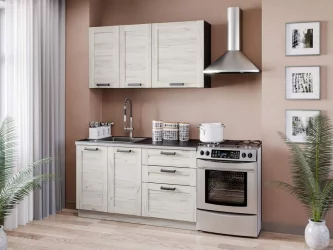 Тумба кухонная 800 с 2 ящиками (4) Винченца ЛД 234.150.000.058 Черный Дуб Крафт белый