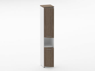 Шкаф 5 узкий закрытый, с нишей Deka 10.23.15Л Дуб Верцаска/Белый