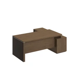 Угловой письменный стол с тумбой VELAR ВЛ 136 ДТ Дуб табачный