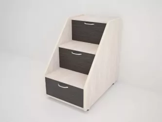 Лестница для кровати 160 Радуга (Л) Дуб млечный / Оранжевый