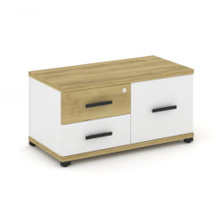 Тумба приставная сервисная CОНCЕПТ CН.ТСР-001 Б/В Дуб Винченцо Белый бриллиант Черный / CONCEPT CN.TSR-001 B/W