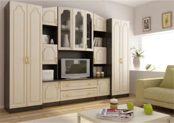 Стенка-горка в гостиную Макарена МДФ Венге Дуб