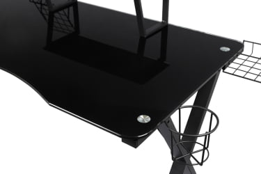 Стеклянный компьютерный стол GD-06 Black (черный)