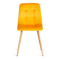 Стул CХИЛЛЙ (мод. 7094-1) вельвет/металл, 44,5х52,5х86 см, йеллов (желтый) ХЛР41 / натуральный / CHILLY (mod. yellow HLR41